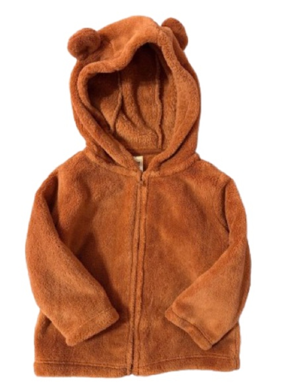 child of mine by Carters Baby Fleece Bear Ear Hoodie Jacket- Chestnut Brown 18 M